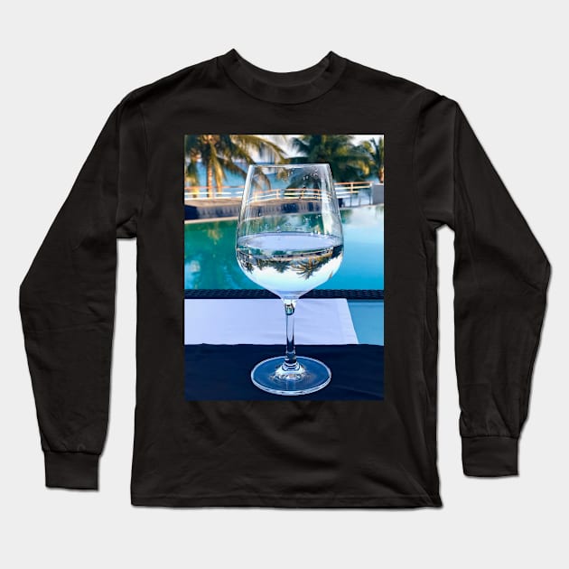 Palm Tree Reflection Long Sleeve T-Shirt by ephotocard